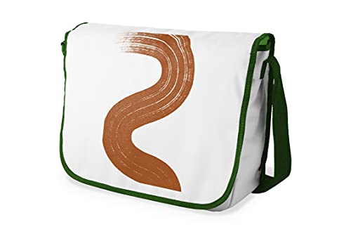 Bonamaison Digital Bedruckte Messenger Schultaschen mit Khaki Riemen für Mädchen und Jungen, Zurück zur Schule, Kuriertaschen für Schüler, Umhängetaschen, Größe: 29x36 cm von Bonamaison