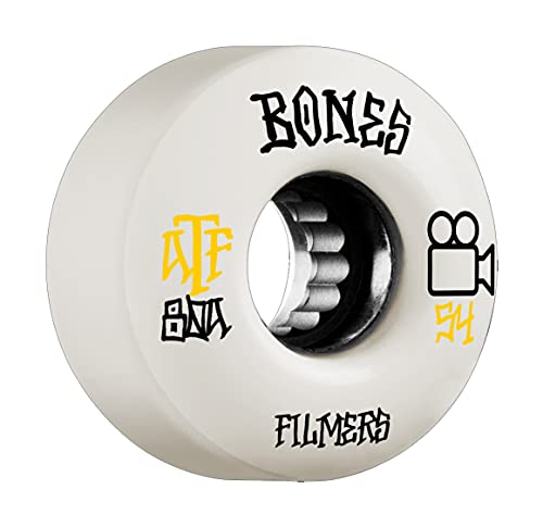 Bones Skateboard Rollen Filmers ATF 54mm 80a (4erSet) weiß von Bones