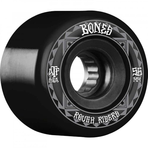 Bones Wheels ATF Rough Riders Läufer Skateboard-Räder, Schwarz, 56 mm von Bones