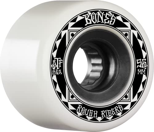 Bones Wheels ATF Rough Riders Läufer Skateboard-Räder, weiß, 56 mm von Bones