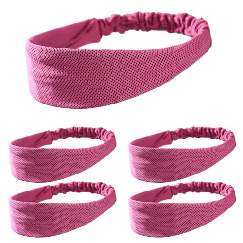 Booso Rosa Sport-Stirnband, schweißabsorbierend und atmungsaktiv, Frühling und Sommer, Laufen, Fitness, Stirnband für Damen und Herren von Booso
