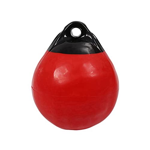 Booso Strapazierfähiger PVC-Bootball, runder Anker, Boje, Dock, Stoßstangenball, aufblasbarer Schutz, Marine-Festmacher-Boje, Rot von Booso