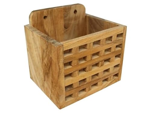 Boot & Motor Teak Blockgitter-Besteckkasten 15x12x14cm von Boot & Motor