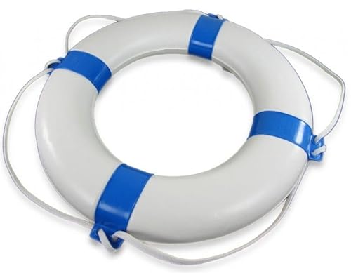 Rettungsring Corallo | mit Randleine | 65 x 40 cm | Bootszubehör | Farbe weiß/blau von Boote & Yachten Kantschuster