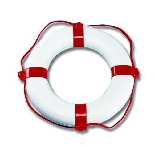 Rettungsring Rettungsreifen Schwimmreifen 65 cm, Farbe weiß/rot von Bootskiste