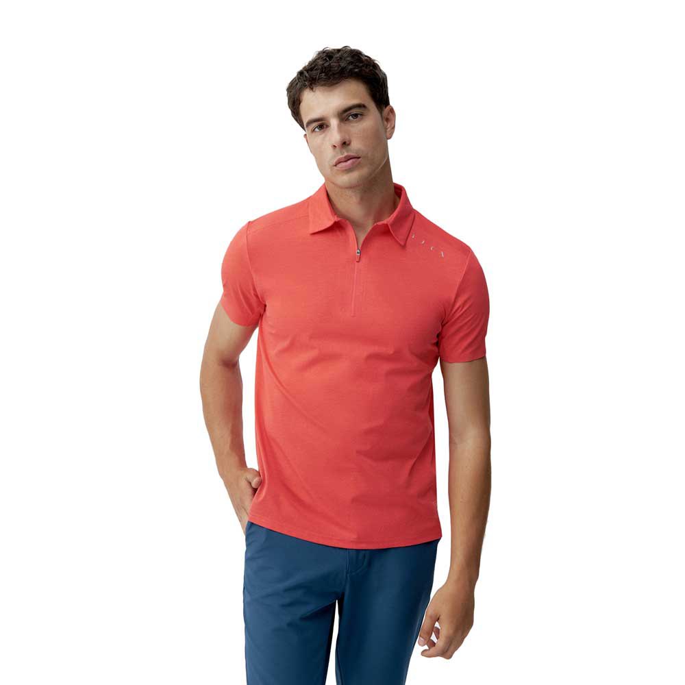 Born Living Yoga Kariba Short Sleeve Polo Orange M Mann von Born Living Yoga