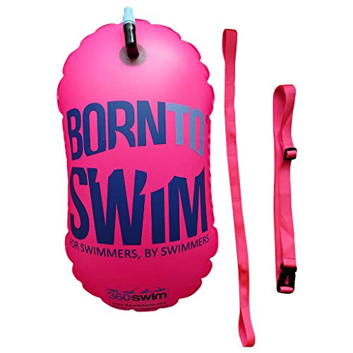 BornToSwim Helle Sicherheitsboje Ohne Trockentasche Schleppboje für Schwimmer, Rosa mit Born to Swim Logo, 28 x 49 cm, BUO-to-U-E-O-LL von BornToSwim