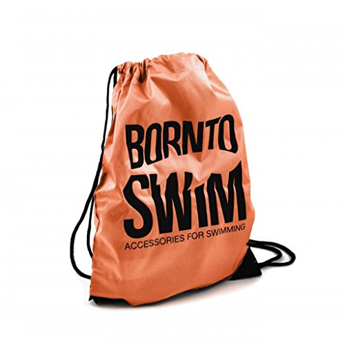 BornToSwim Turnbeutel Sporttasche Schwimmbeutel Hai Motive, Orange mit schwarzem Born to Swim Logo, 35 x 45 x 0.5 cm, 11 L von BornToSwim