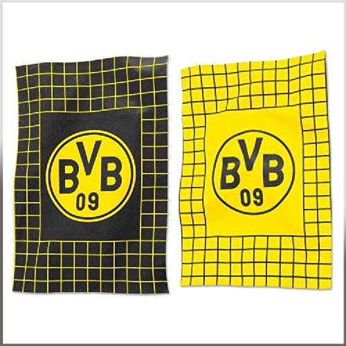 BVB 09 Borussia Dortmund Geschirrhandtuch 2erSet Geschirrhandtücher Emblem Towel von Borussia Dortmund
