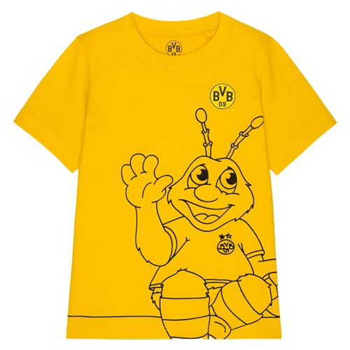 BVB T-Shirt Kinder EMMA gelb, BVb Emblem, Fanartikel nachhaltig Gr. 110/116 von Borussia Dortmund