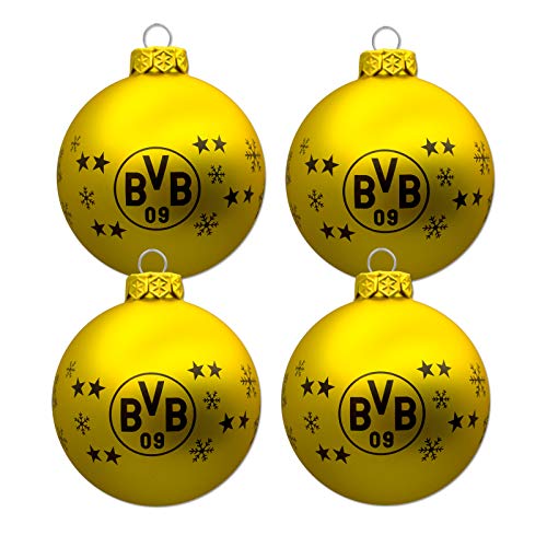 Borussia Dortmund BVB-Christbaumkugeln (4er Set) Weihnachten Dekoration , gelb, one Size, einheitsgröße von Borussia Dortmund