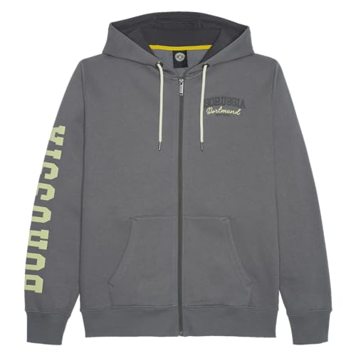 Borussia Dortmund BVB Explorer Sweatjacke Gr. M - Anthrazit mit 3D-Stick und Print, Nachhaltig hergestellt von Borussia Dortmund