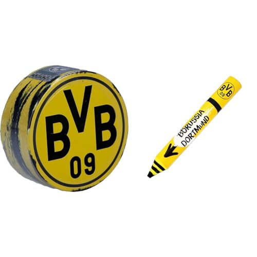 Borussia Dortmund BVB-Zauberhandtuch (60 x 30 cm),Baumwolle, Schwarz/gelb & BVB-Radiergummi-Stift von Borussia Dortmund