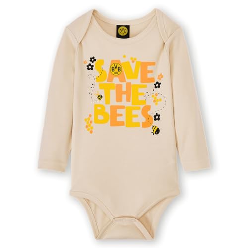 Borussia Dortmund Unisex Baby BVB Babybody Save The Bees Abendanzug - Set, Beige, 86-92 EU Borussia Dortmund Unisex Baby BVB Babybody Save The Bees Abendanzug - Set, Beige, 86-92 EU von Borussia Dortmund