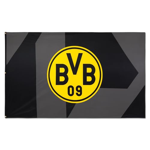 Borussia Dortmund Unisex – Erwachsene BVB Hissfahne Schwarz 250x150cm, 250 x 150 cm von Borussia Dortmund