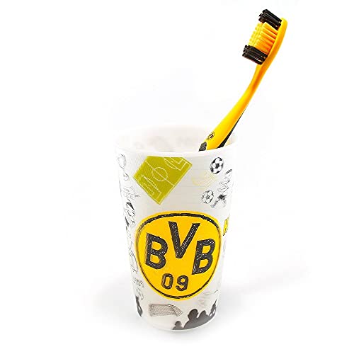 Borussia Dortmund Zahnpflege Set - Kritzel - (Zahnbürste + Zahnputzbecher) BVB 09 von Borussia Dortmund