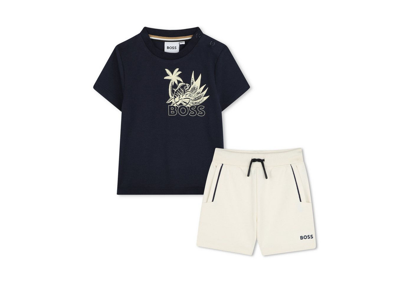 Boss Kidswear Jogginganzug BOSS Kidswear Jogginganzug sommerliches 2er-Set in Navy / Beige von Boss Kidswear