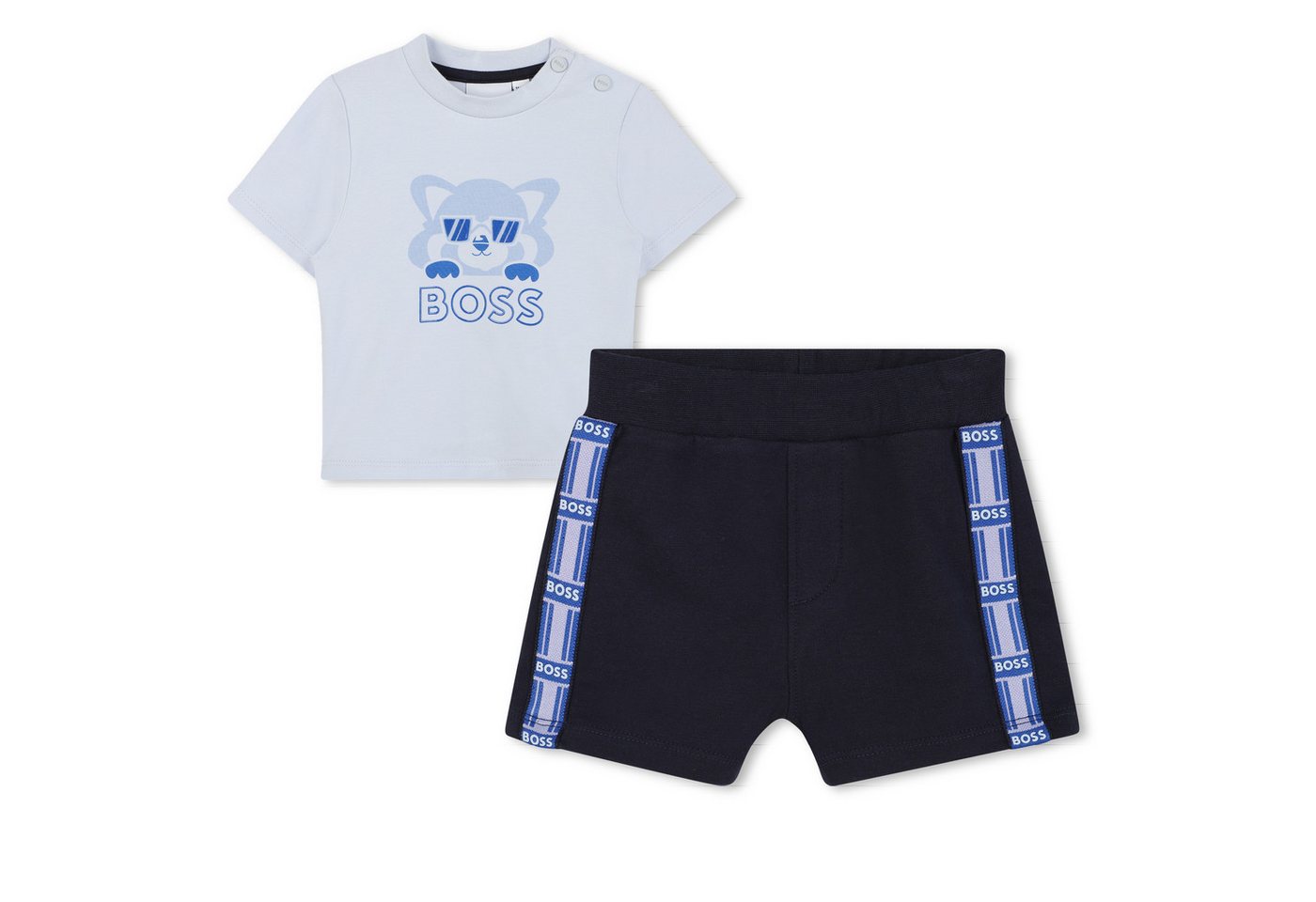 Boss Kidswear Jogginganzug BOSS Kidswear kurzer Jogginganzug 2er Set blau mit Pandabär Boss Kidswear Jogginganzug BOSS Kidswear kurzer Jogginganzug 2er Set blau mit Pandabär von Boss Kidswear