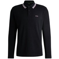 BOSS Plisy Langarm Polo navy von Boss