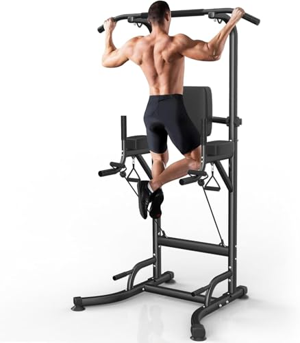 Botifly Power Tower Dip Station Klimmzugstange Freistehend multifunktionale Kraftstation Kraftturm Trainingsgerät für Zuhause Pull Up station höhenverstellbar von 159-233cm von Botifly