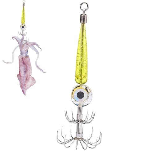 Botiniv Squid Jigs Saltwater Glow, Leuchtende Squid Jig Hooks | Tintenfisch-Haken-Angellicht wasserdicht,Elektronischer Tintenfisch-Köder-Lichthaken, Tintenfisch-Jig-Haken-Set zum von Tintenfischen, von Botiniv