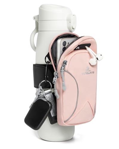 Bottle Pouch Gym Water with Phone Holder & Wallet, Water Bottle Caddy Versatile Sleeve Bag for Running Sports & Daily Use, Pink, 1 Pack, Modern Bottle Pouch Gym Water with Phone Holder & Wallet, Water Bottle Caddy Versatile Sleeve Bag for Running Sports & Daily Use, Pink, 1 Pack, Modern von Bottle Pouch