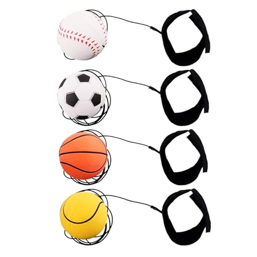 Bottone 4Pcs Springball Mit Gummi Schnur Handgelenk Rückkehr Handgelenk Sport Spielzeug Für Kind Erwachsene Basketball Fußball Tennis von Bottone