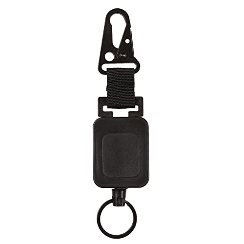 Einziehbarer Ausweishalter aus Stahlschnur, Schlüsselanhänger, strapazierfähig, einziehbar, Ausweis-Spule, mit Gürtelclip von Bottone