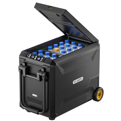 BougeRV ASPEN 40 PRO Kompressor Kühlbox 12v, 41 Liter Auto-Kühlbox (Kühlung auf -18°C in 30 Min.), 12/24V DC &110-240V AC Tragbarer Kühlschrank, 12v Kühlschrank, für Auto, Camping, Reisen von BougeRV