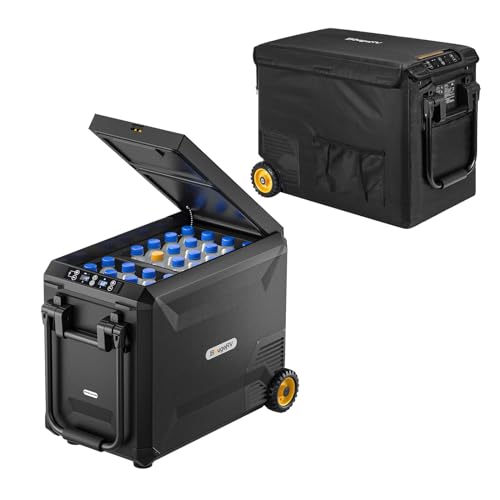 BougeRV Aspen 40 PRO Kompressor Kühlbox 12v, 41 Liter Auto-Kühlbox mit Schutzhaube, 12/24V DC &110-240V AC Tragbarer Kühlschrank, 12v Kühlschrank, für Auto, Camping, Reisen von BougeRV