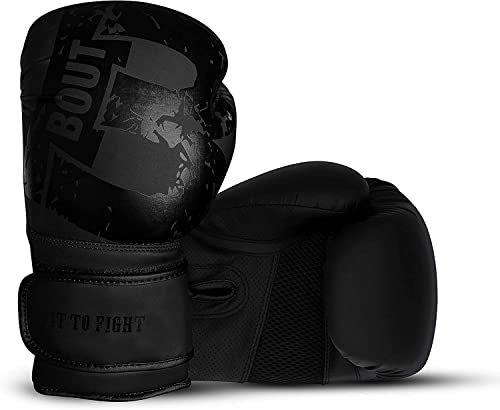 BOUT3® Boxhandschuhe | Kickboxen, Muay Thai Sparring, Training | Boxsack - Sandsack für Boxen | Kampfsport, Punchinghandschuhe Coachinghandschuhe - Frauen, Manner (Schwarz, 16 Oz) von Bout3