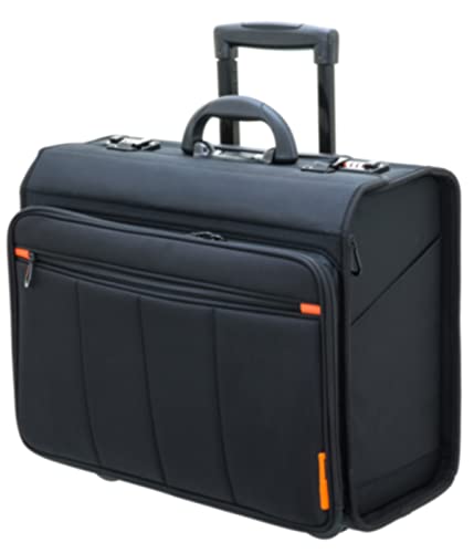 Bowatex Aktenkoffer Pilotenkoffer Erweiterbar Rollen Akten Trolley Schwarz 47 cm von Bowatex