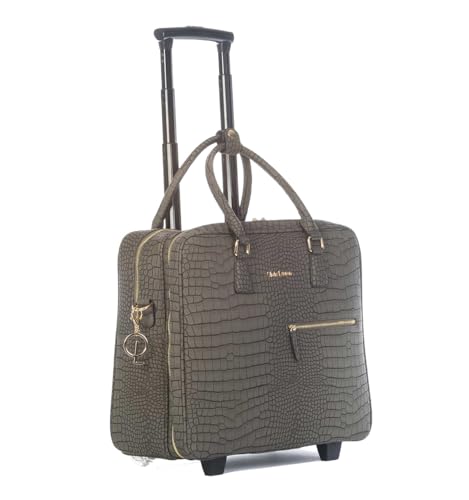 Bowatex Damen Aktentasche Trolley grau Gemustert, Umhängetasche Laptoptrolley Bowatex Damen Aktentasche Trolley grau Gemustert, Umhängetasche Laptoptrolley von Bowatex