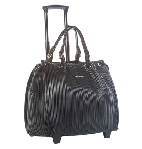 Bowatex Damen Aktentasche Trolley groß schwarz gestreift, Laptoptrolley Tasche von Bowatex