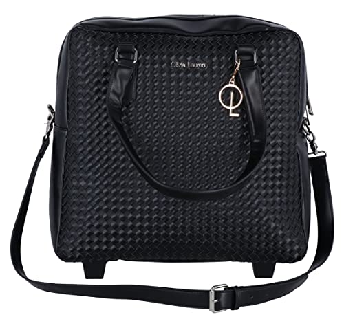 Bowatex Geflochten Aktentrolley, Damen Tasche zum hinterher Ziehen Schwarz Bowatex Geflochten Aktentrolley, Damen Tasche zum hinterher Ziehen Schwarz von Bowatex