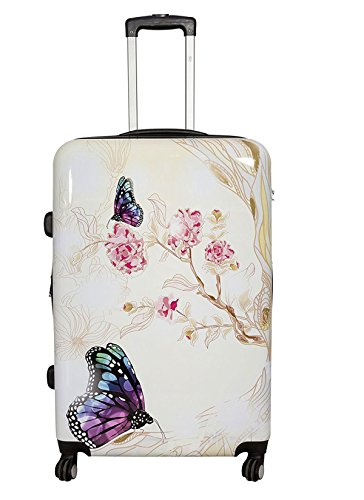Bowatex Schmetterling Reisekoffer Creme Mittlerer 80Li Motiv Rollen Koffer 67 cm Bowatex Schmetterling Reisekoffer Creme Mittlerer 80Li Motiv Rollen Koffer 67 cm von Bowatex