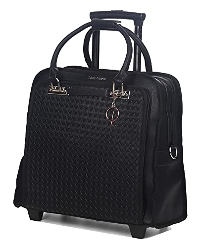Bowatex Kompakte Damen Schulter Gurt Trolley Akten Laptoptasche 2 Rollen Schwarz Bowatex Kompakte Damen Schulter Gurt Trolley Akten Laptoptasche 2 Rollen Schwarz von Bowatex