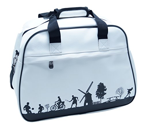 Kunstleder Reisetasche zum Umhängen Weiß für Freizeit oder Sport bei Bowatex von Bowatex