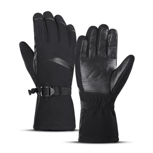 Bqxxdeo Outdoor Sport Dickere PU Ski Handschuhe Frauen Männer Winter Winddicht Schnee Warme Motorrad Snowboard Handschuhe von Bqxxdeo