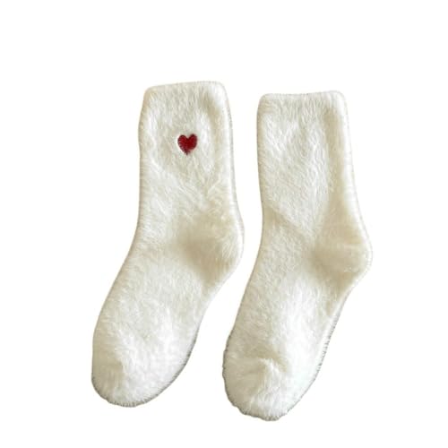 3 Paar flauschige Socken mit niedlichen Herzen,dicke warme Socken,Wintersocken,gemütliche Damen Schneestiefelsocken,Freizeitsocken,Wandersocken,Geschenke für Damen, Thermosocken für Damen,Weiß,1 3 Paar flauschige Socken mit niedlichen Herzen,dicke warme Socken,Wintersocken,gemütliche Damen Schneestiefelsocken,Freizeitsocken,Wandersocken,Geschenke für Damen, Thermosocken für Damen,Weiß,1 von BROLEO