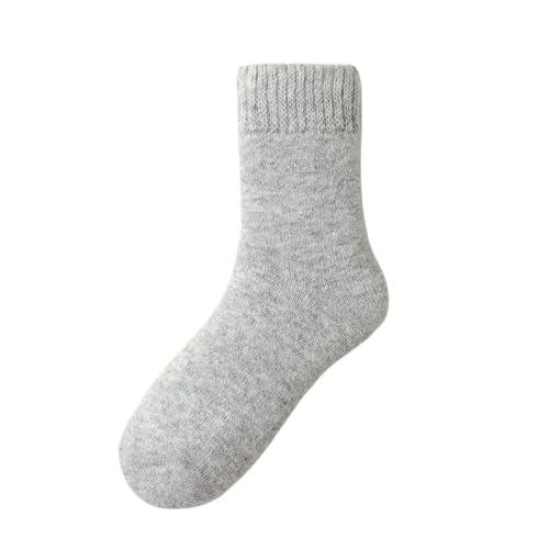 BrOleo 3 Paar Wollsocken,Dicke warme Damensocken,Winter Wollsocken,gemütliche Schneestiefelsocken,Freizeitsocken,Wandersocken,Geschenke für Damen, Thermosocken für Frauen,Hellgrau von BROLEO