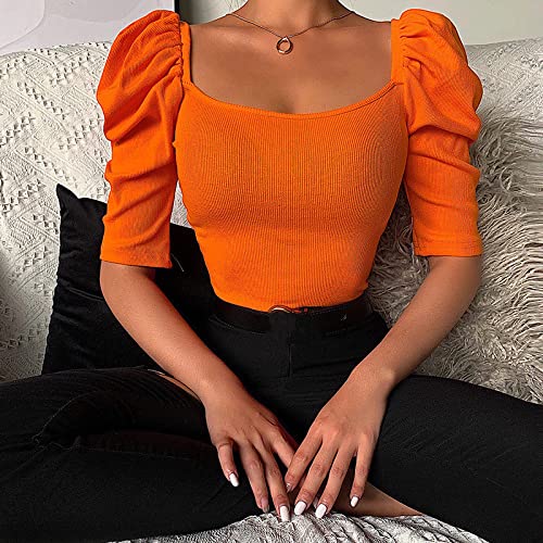 Oberteile Damen Sommer,Damenbluse Mit Quadratischem Ausschnitt, Sommerhemden, Schmal, Puffärmel, Basic-Tanktops, Elegante Bluse, T-Shirt-Jacke, Lässige Bluse, Tunika, Sweatshirt-Tops Für Damen, Oran Oberteile Damen Sommer,Damenbluse Mit Quadratischem Ausschnitt, Sommerhemden, Schmal, Puffärmel, Basic-Tanktops, Elegante Bluse, T-Shirt-Jacke, Lässige Bluse, Tunika, Sweatshirt-Tops Für Damen, Oran von BROLEO
