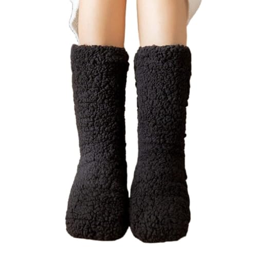 Slipper Socken mit Griff,kuschelige Flauschige Korallen Fleece Socken,Bettsocken,Winter,rutschfeste Wollsocken,warme,hochwertige,weiche Schlafsocken,Geschenke für Damen,Schwarz Slipper Socken mit Griff,kuschelige Flauschige Korallen Fleece Socken,Bettsocken,Winter,rutschfeste Wollsocken,warme,hochwertige,weiche Schlafsocken,Geschenke für Damen,Schwarz von BrOleo