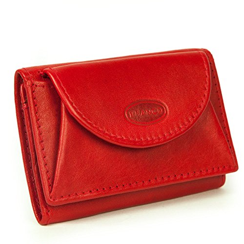 Branco 105, Kleine Geldbörse / Mini Portemonnaie Größe XS aus Leder, für Damen und Herren, Rot Branco 105, Kleine Geldbörse / Mini Portemonnaie Größe XS aus Leder, für Damen und Herren, Rot von Branco