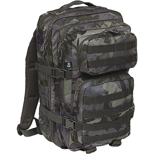 Brandit US ASSAULT PACK RUCKSACK MEDIUM 30L & LARGE 50L ARMEE OUTDOOR TASCHE BW COOPER, Farbe:Darkcamo, Volumen:Large (50L) von Brandit