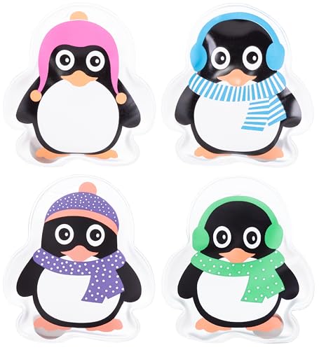 Brandsseller Taschenwärmer 4er Set Pinguin Handwärmer Taschenheizkissen Wiederverwendbare Wärmekissen von Brandsseller