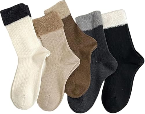 Slipper Socks Women's Pile Socks Soft Thick Warm Socks Winter Thermal Thick Socks Slipper Socks Women's Pile Socks (5PCS-C,One Size) von BreWel