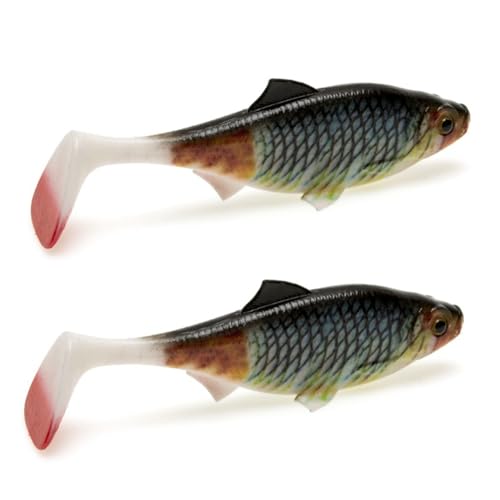 Breeshy 2er-Pack Swimbait-Angelköder Aus Weichem Kunststoff, Schwimmköder mit Paddelschwanz und 3D-, Sinkender Paddelschwanz-Köder, Stil A von Breeshy