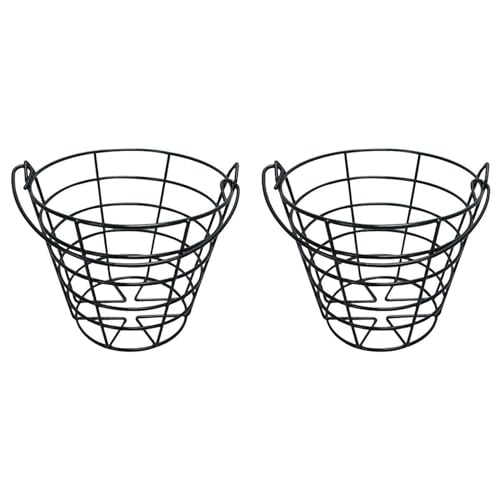 Brensty 2X Edelstahl-Golfkorb Golf Range Basket Golfballbehälter Ballbehälterhalter für 50 Balls-Schwarz von Brensty