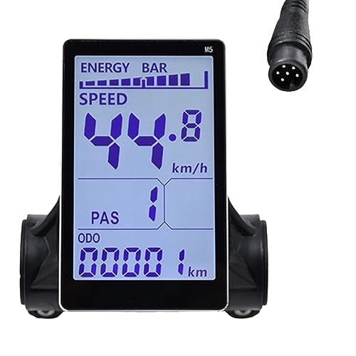 Briaatt M5 LCD-Anzeige für Elektrofahrräder, 24 V, 36 V, 48 V, 60 V, E-Scooter, LCD-Panel, Bildschirmteile für Mountainbikes (6 PIN). von Briaatt